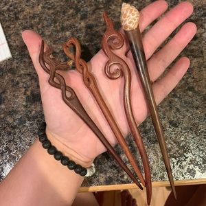 Wooden hair sticks